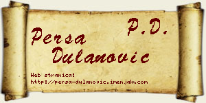 Persa Dulanović vizit kartica